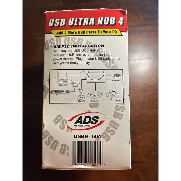 USB Ultra Hub 4 (Powered) - ADS Technologies PC or MAC - NEW IN FACTORY BOX - Picture 2 of 6